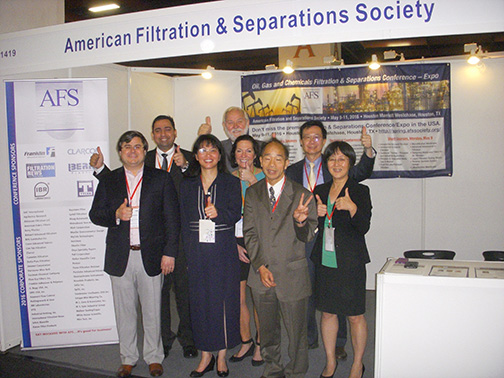 After the announcement was made by the INDEFI Board AFS Members joined together to celebrate in the AFS booth. From left to right: Chris Wallace, Rahul Bharadwaj, Christine Sun, Klaas De Waal, Lyn Scholl, Wallace Leung, Wu Chen and Wenping Li.