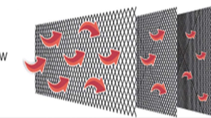 Even flow of dust throughout substrate layers