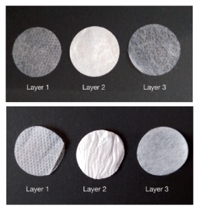 Material layers for surgical and respirator facemasks