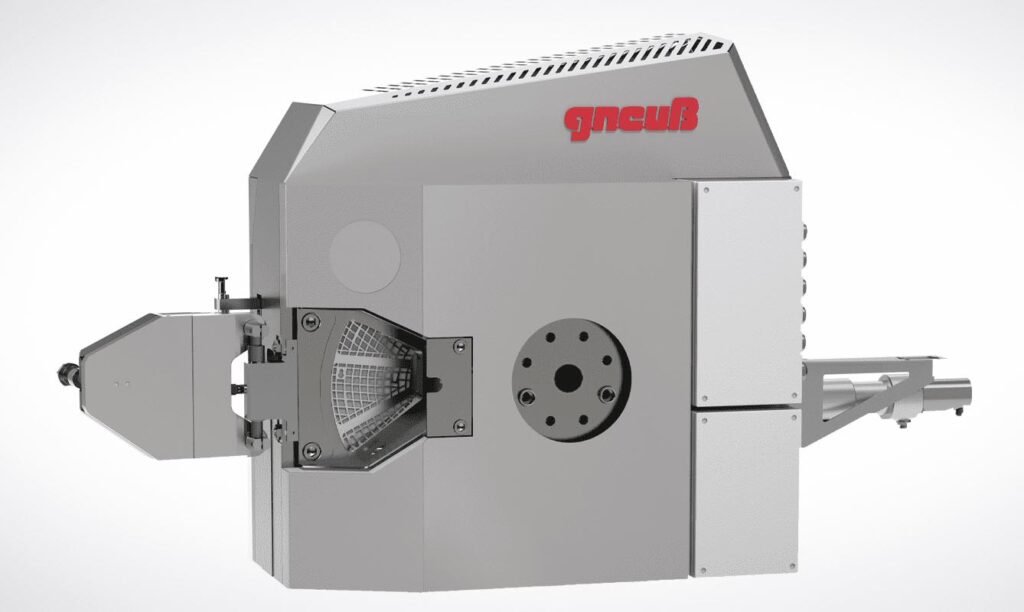 The Gneuss RSFgenius is a fully-automatic and pressure-constant rotary filtration system. Photo courtesy Gneuss
