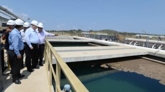 Reuven Rivlin (former President of the State of Israel) in a visit at IDE - Sorek Desalination Plant. It is being as a model for new large-scale projects in Spain. Photo courtesy Wikimedia Commons