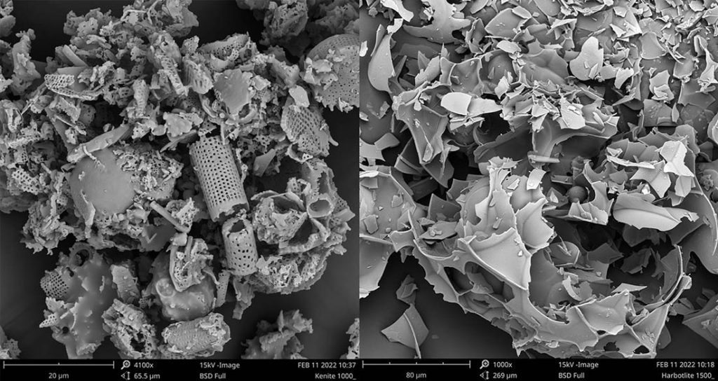 Figure 5. Marine diatomite and expanded milled perlite