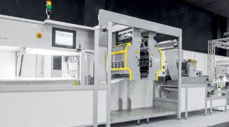 The JCEM P8 pleating machine with speeds up to 500 pleats per minute.