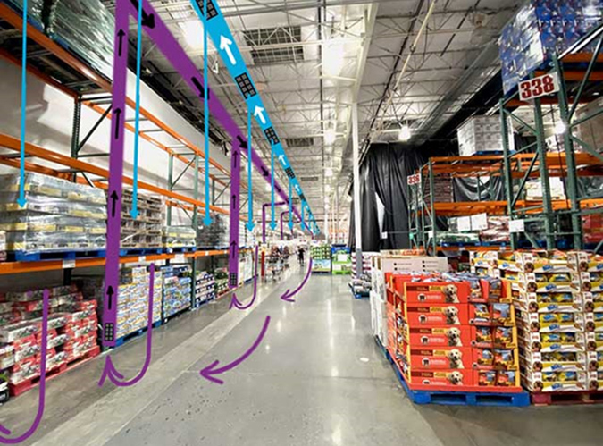 Big Box Store with laminar flow from ceiling to floor.