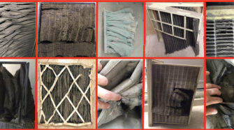 Figure 1: Various examples of filter failures during operating in HVAC equipment.