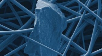 Particulate captured in Alpha-Web fine fibers.