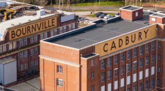 The historic Cadbury chocolate factory located in Bournville, Birmingham, England.