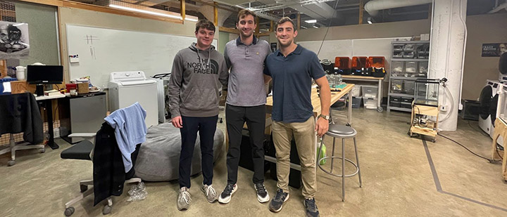Founders at the 2022 startup of CLEANR (left to right): Chip Miller, Co- Founder & COO, Max Pennington, Co-Founder & CEO, and David Dillman, Co-Founder & CTO, who met while attending Case Western Reserve University.