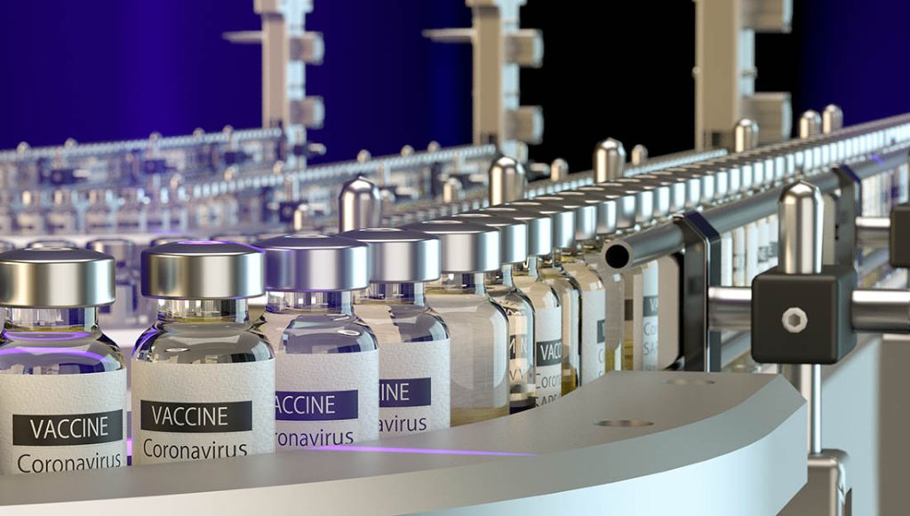 Coronavirus vaccines on the production line