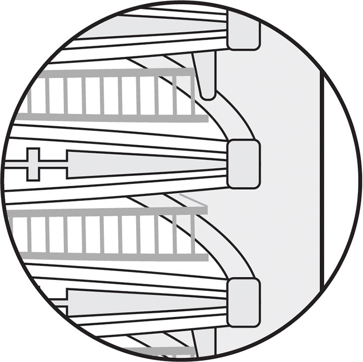 Figure 3. Detailed view of the reinforced design of the BECODISC R+ backflushable stacked disc cartridge