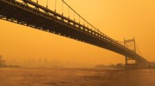 The Triborough Bridge along the East River in New York City with massive air pollution in the sky from wildfires. Photo iStock/James Andrews
