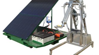 Spencer GS-72-F strainer unit, running on solar-generated battery power.