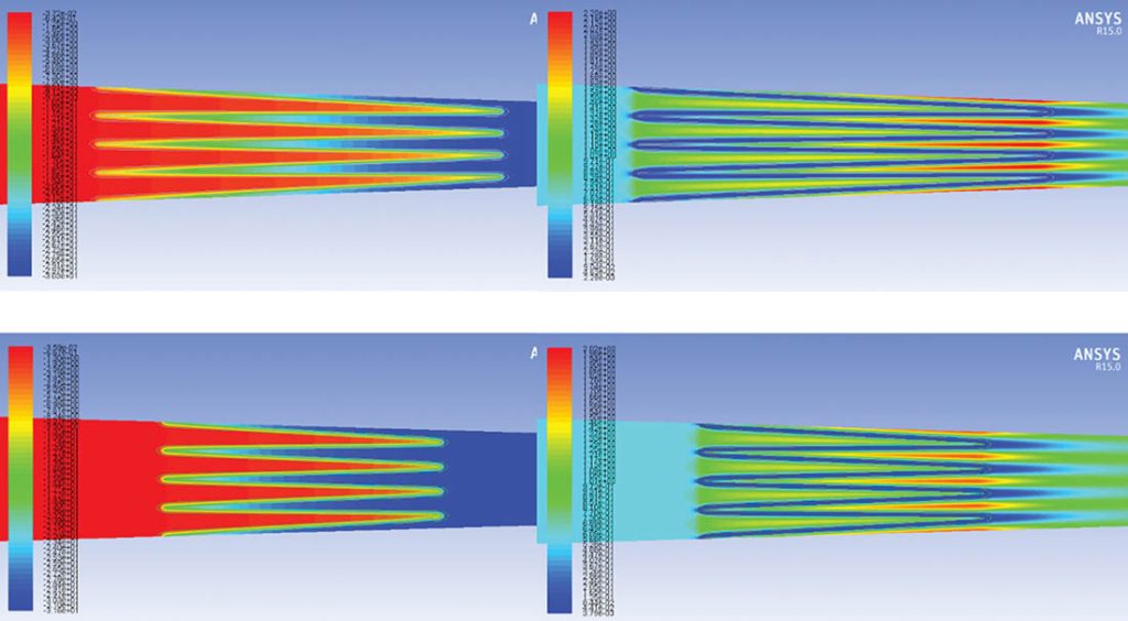 Figure 2. Using CFD modeling to optimize pleat design