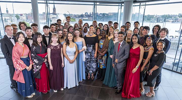 Stockholm Junior Water Prize 2023 finalists with HRH Princess Victoria of Sweden. Photo: Jonas Borg