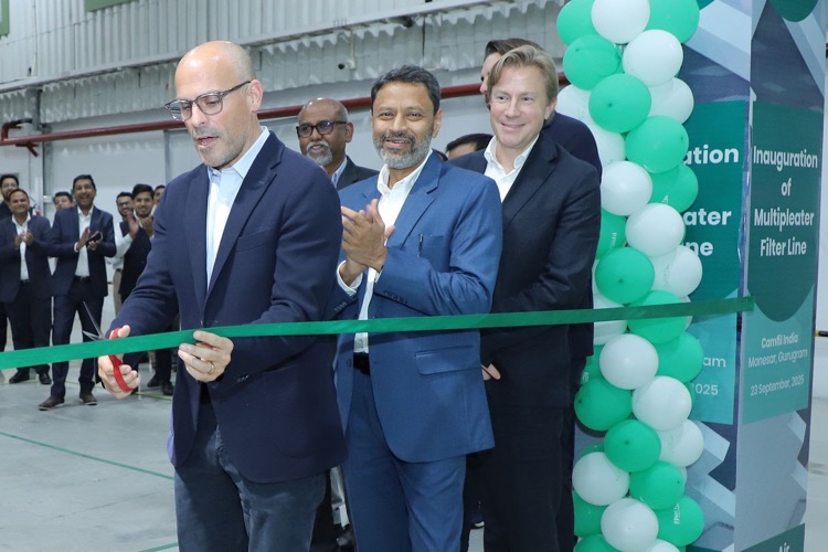 Camfil's ribbon cutting at new production line in Manesar, India.