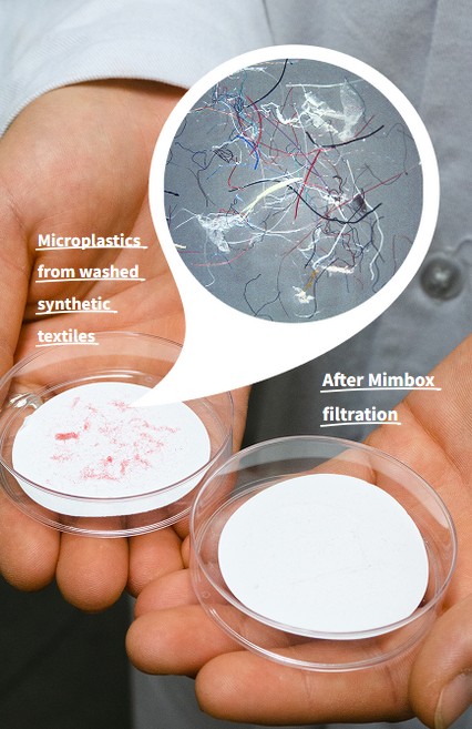 Mimbly technology saving water and filtering microplastics.