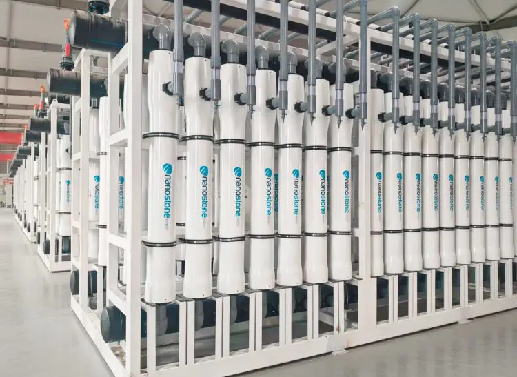 Nanostone ceramic ultrafiltration modules in an industrial installation.