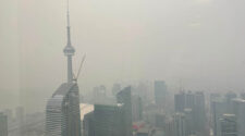 A view of Toronto during the 2023 wildfires.