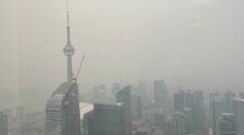 A view of Toronto during the 2023 wildfires.