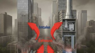 Figure 1: Pollutant accumulation within urban street canyons significantly increases the particle loading burden on HVAC filters. All Graphics from Dr. Al-Attar.