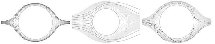 Figure 2: Particle separation by interception, inertial impact and brownian diffusion.[22]