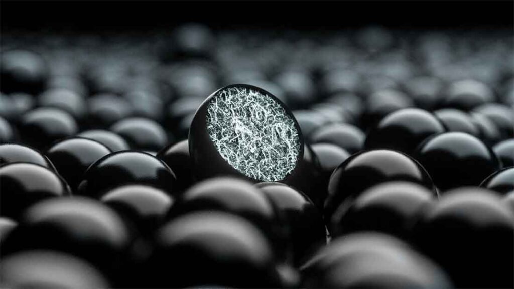 Figure 3: Pore structure of spherical high-performance adsorbents. Photo courtesy of Talamon